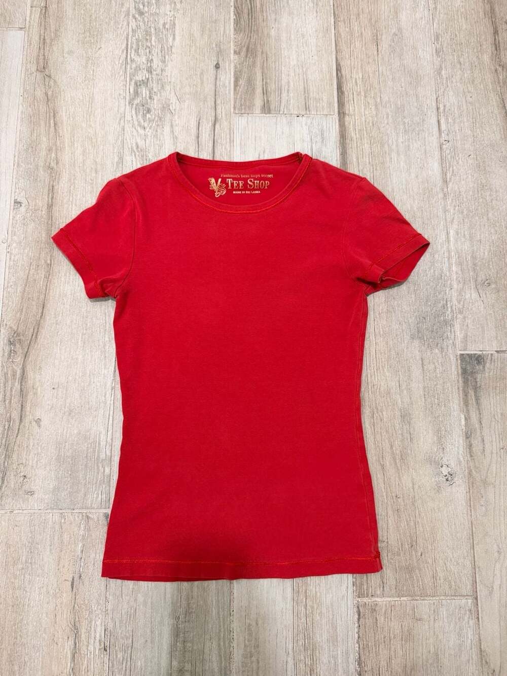 Tee Shop Red Ribbed Cotton Tee